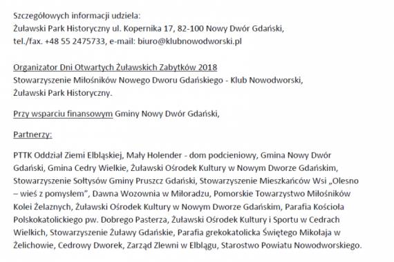 Dni Otwarte Żuławskich Zabytków 23-24 czerwca 2018 r.