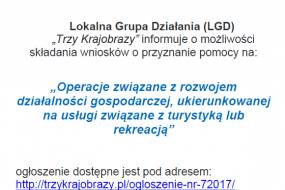 Ogłoszenie Lokalna Grupa Działania (LGD)