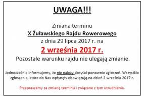 UWAGA!!! Zmiana terminu X Żuławskiego Rajdu Rowerowego!