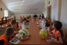 Zajęcia dla „pierwszaków” ze szkół podstawowych z terenu w gminy Cedry Wielkie w ramach kampanii „Europejski Tydzień Zrównoważonego Transportu”